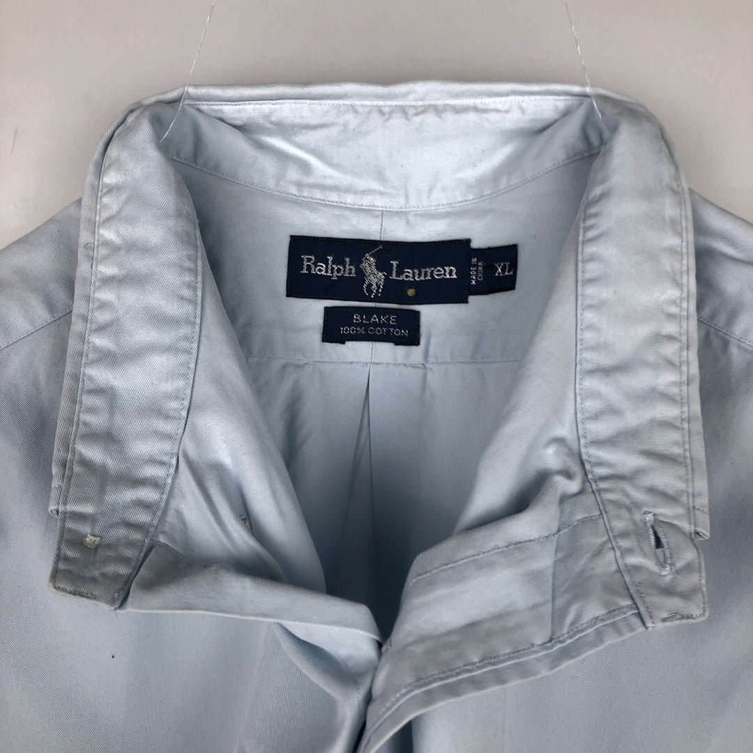 Ralph Lauren BLAKE short sleeve button down shirt, men's XL size cotton Blue type light blue Vintage Second Hand