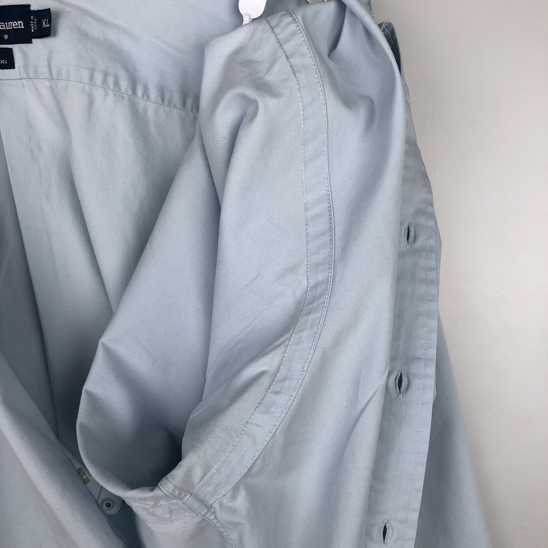 Ralph Lauren BLAKE short sleeve button down shirt, men's XL size cotton Blue type light blue Vintage Second Hand