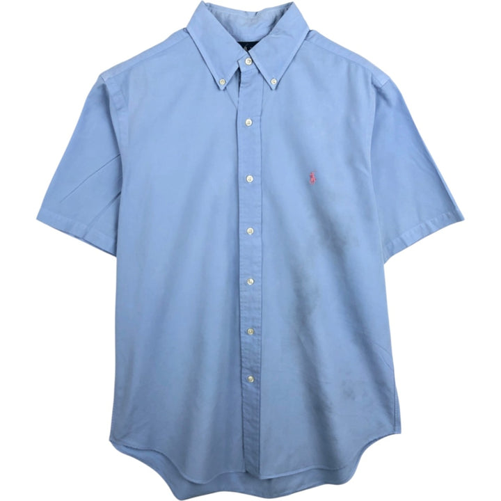 Ralph Lauren Classic Fit short sleeve button down shirt, men's size M cotton Blue type light blue Vintage Second Hand