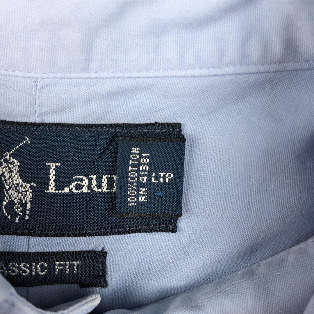 Ralph Lauren Classic Fit short sleeve button down shirt, men's size M cotton Blue type light blue Vintage Second Hand