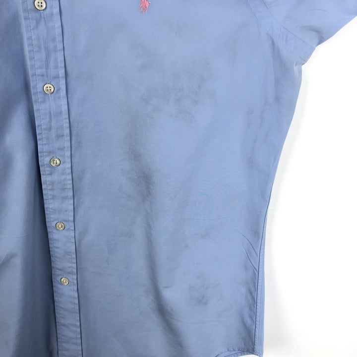 Ralph Lauren Classic Fit short sleeve button down shirt, men's size M cotton Blue type light blue Vintage Second Hand