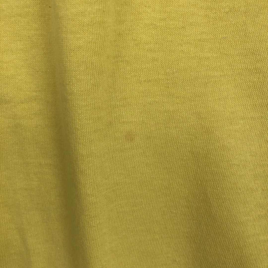 80'S Hanes floral print t-shirt, made in USA, men's size L equivalent, vintage. cotton yellow type Vintage Second Hand