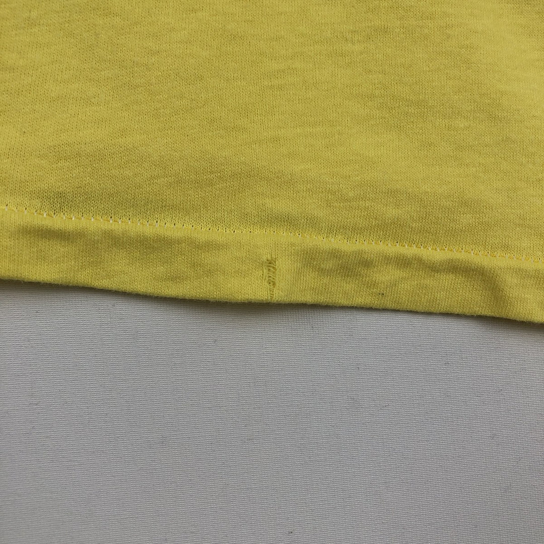 80'S Hanes floral print t-shirt, made in USA, men's size L equivalent, vintage. cotton yellow type Vintage Second Hand
