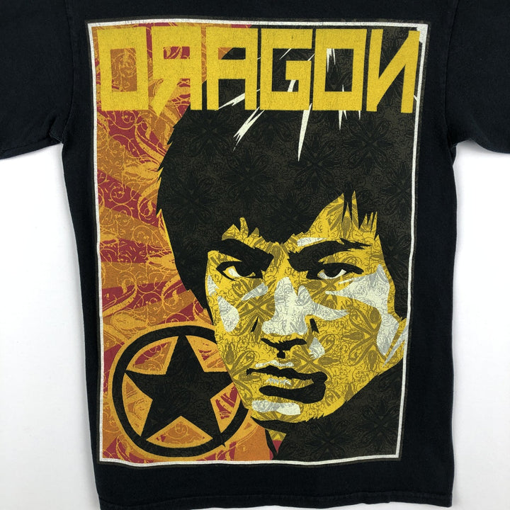 BRUCE LEE Printed T-Shirt (Men's Size S) cotton black type Vintage Second Hand