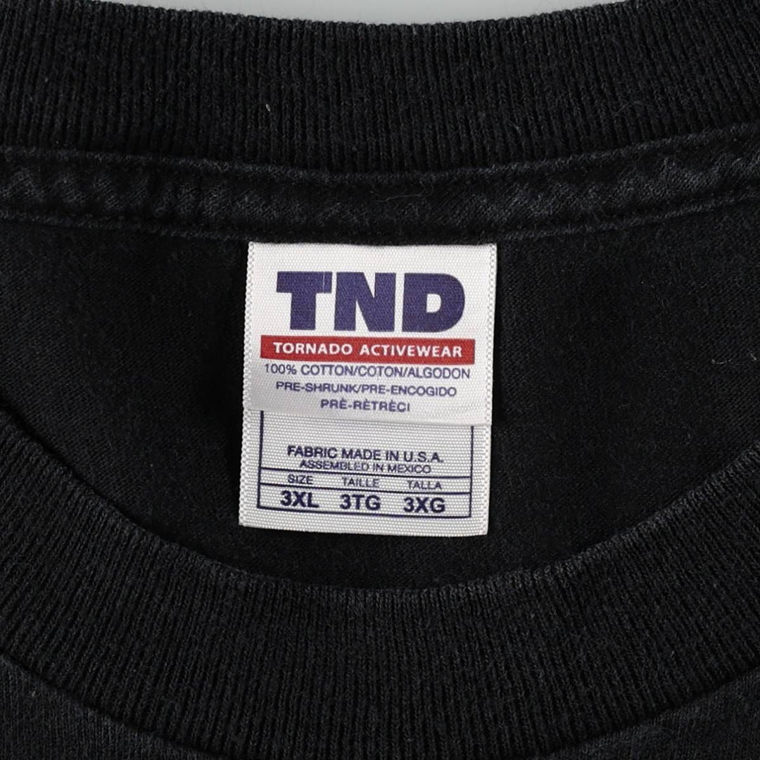 Big size TND printed T-shirt, equivalent to men's XXXL. cotton black type Vintage Second Hand