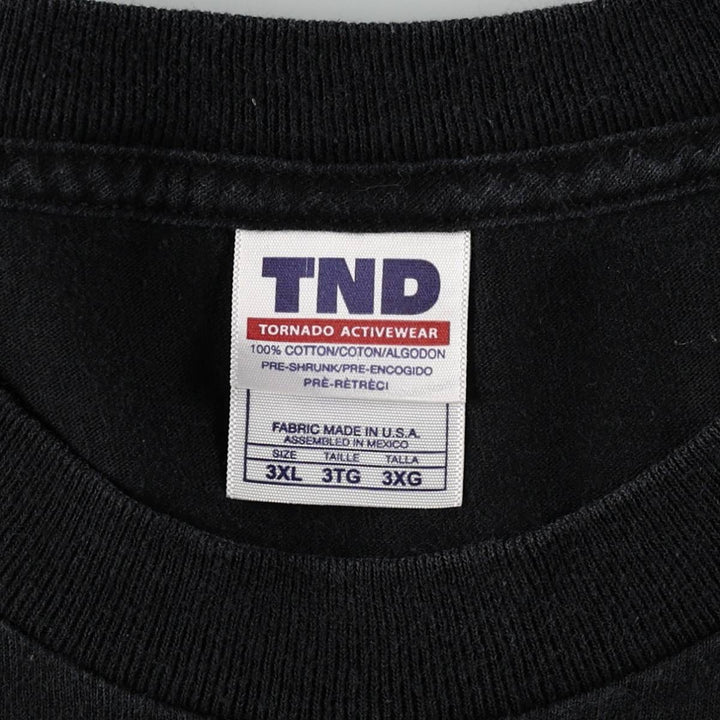 Big size TND printed T-shirt, equivalent to men's XXXL. cotton black type Vintage Second Hand