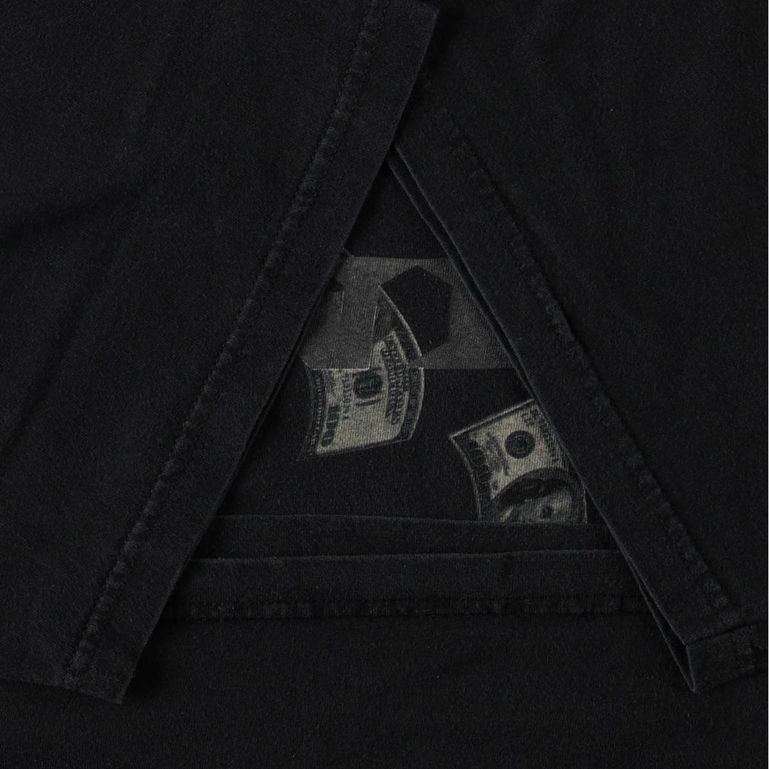 Big size TND printed T-shirt, equivalent to men's XXXL. cotton black type Vintage Second Hand