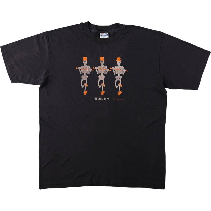 80'S Hanes SPINAL TAPS Skull Pattern Movie T-Shirt, Men's XL (approx.), Vintage cotton black type Vintage Second Hand