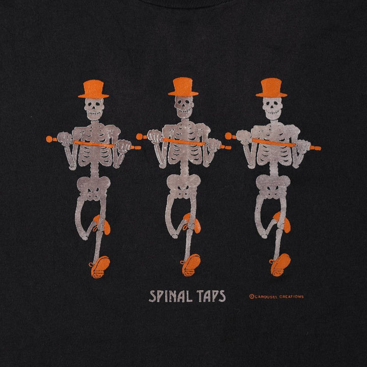 80'S Hanes SPINAL TAPS Skull Pattern Movie T-Shirt, Men's XL (approx.), Vintage cotton black type Vintage Second Hand