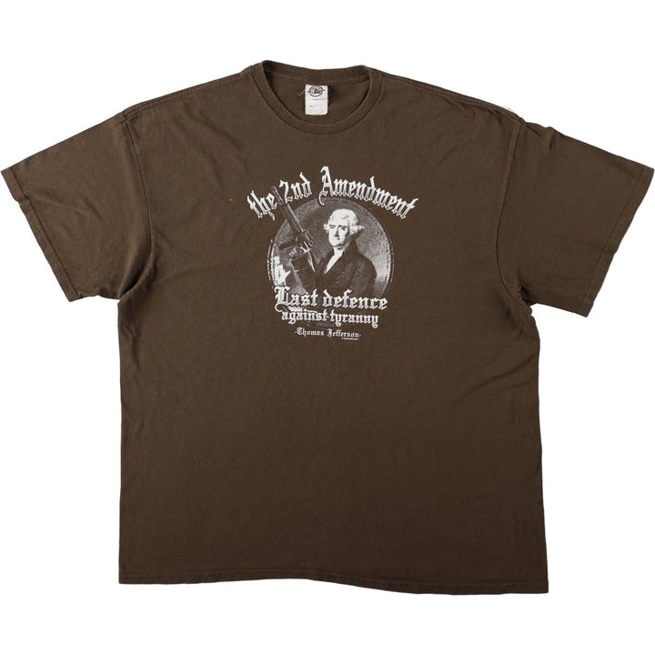 2000'S Delta Thomas Jefferson T-shirt, Men's XXL equivalent. cotton brown type Vintage Second Hand