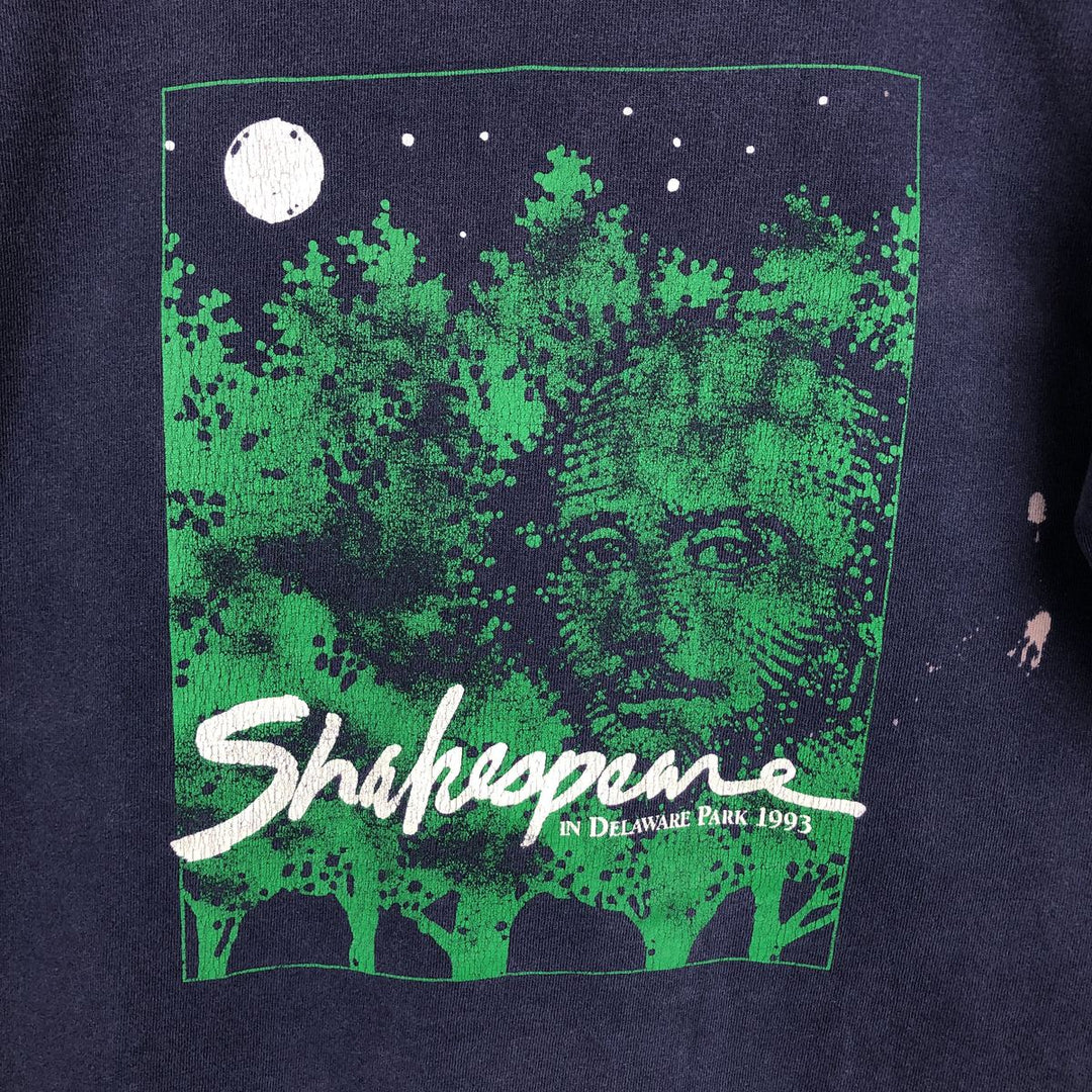 90'S Vintage Printed T-Shirt, Men's Size L unclear navy blue type Vintage Second Hand