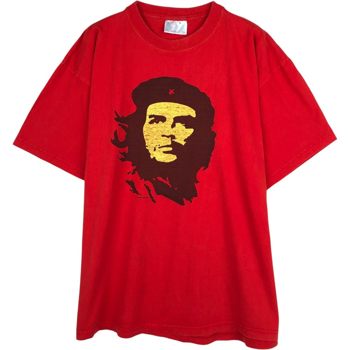 Che Guevara print T-shirt, men's size XL. cotton red type Vintage Second Hand