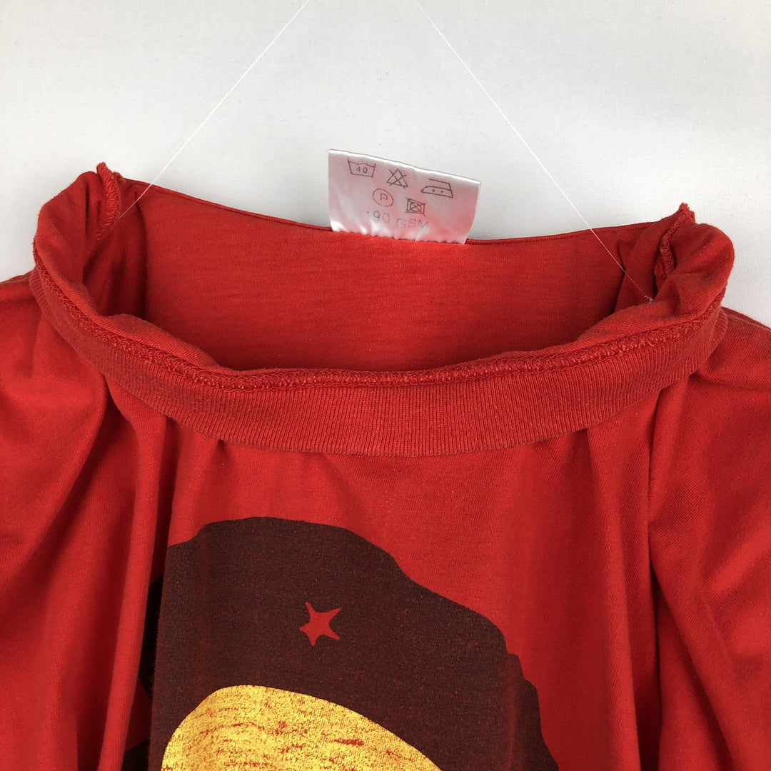 Che Guevara print T-shirt, men's size XL. cotton red type Vintage Second Hand