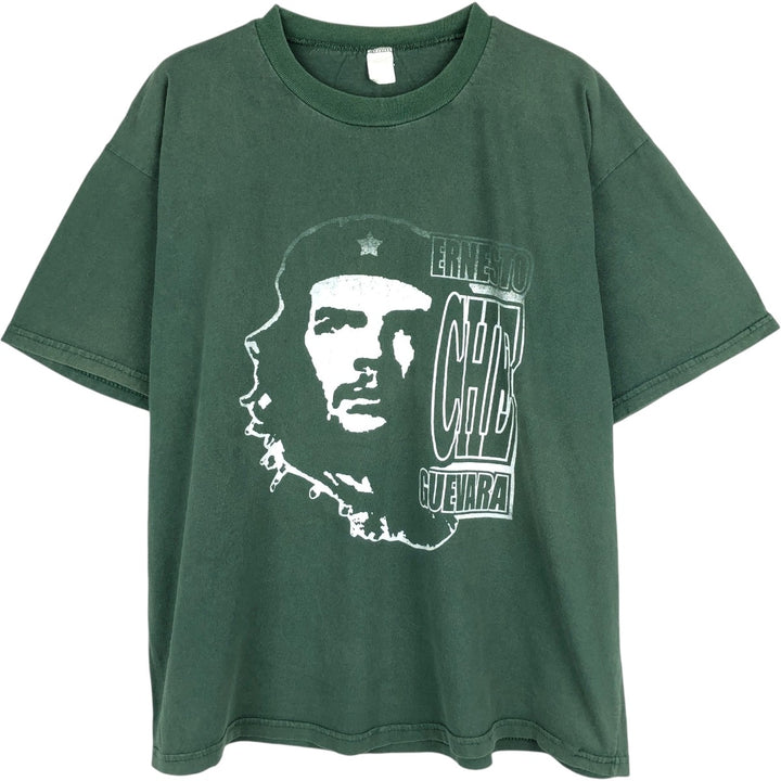 Fruit of the Loom Che Guevara Print T-Shirt (Men's Size S) cotton Green type dark green Vintage Second Hand