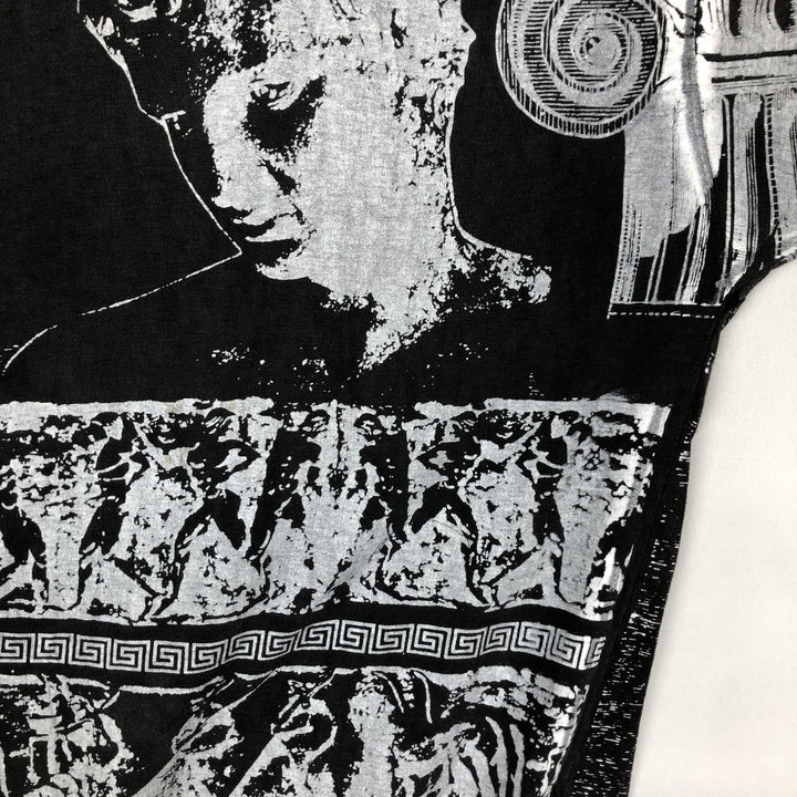 ~90'S Ancient Greece Overprint Print T-Shirt, Men's Size M (approx.), Vintage unclear black type Vintage Second Hand