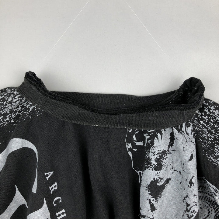 ~90'S Ancient Greece Overprint Print T-Shirt, Men's Size M (approx.), Vintage unclear black type Vintage Second Hand