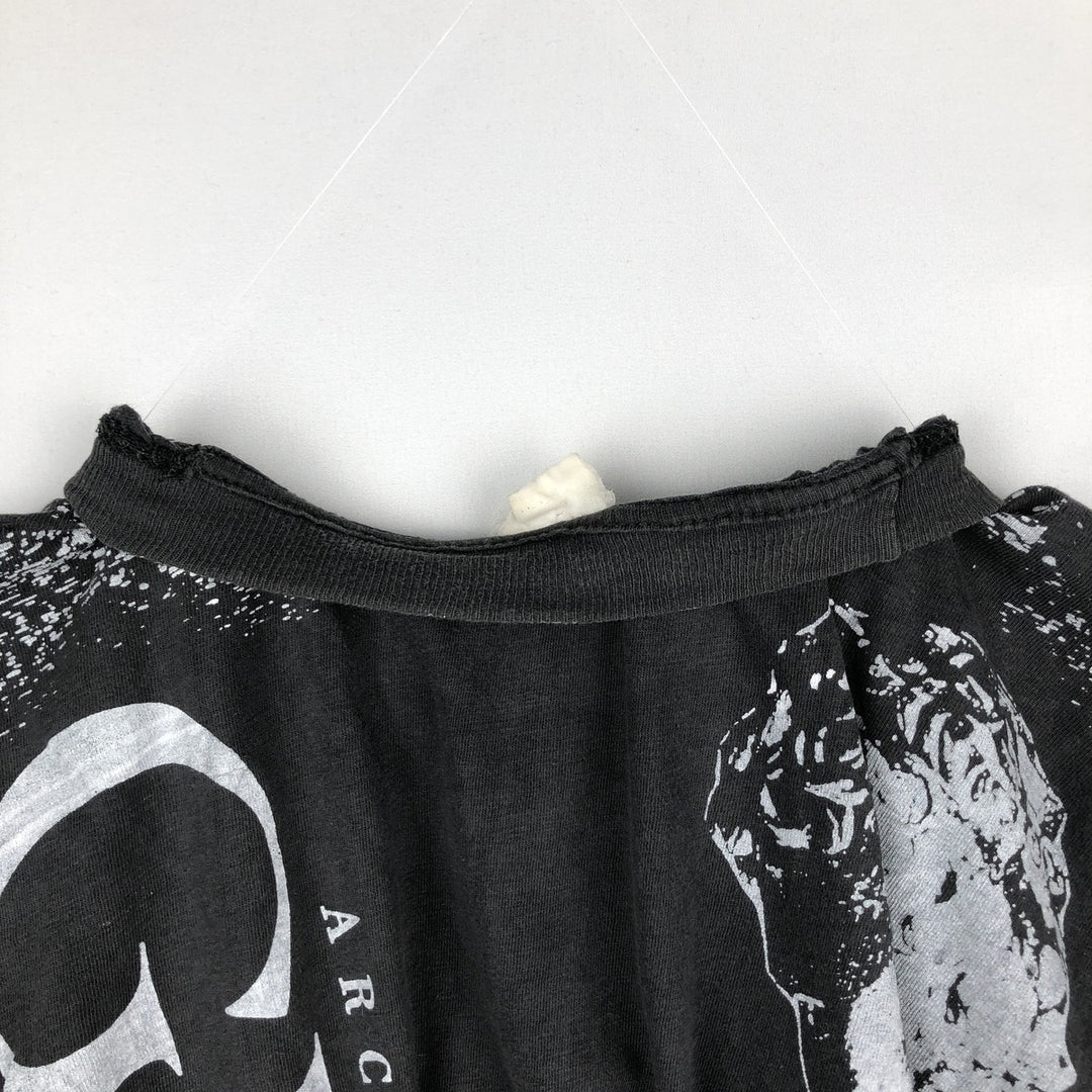 ~90'S Ancient Greece Overprint Print T-Shirt, Men's Size M (approx.), Vintage unclear black type Vintage Second Hand