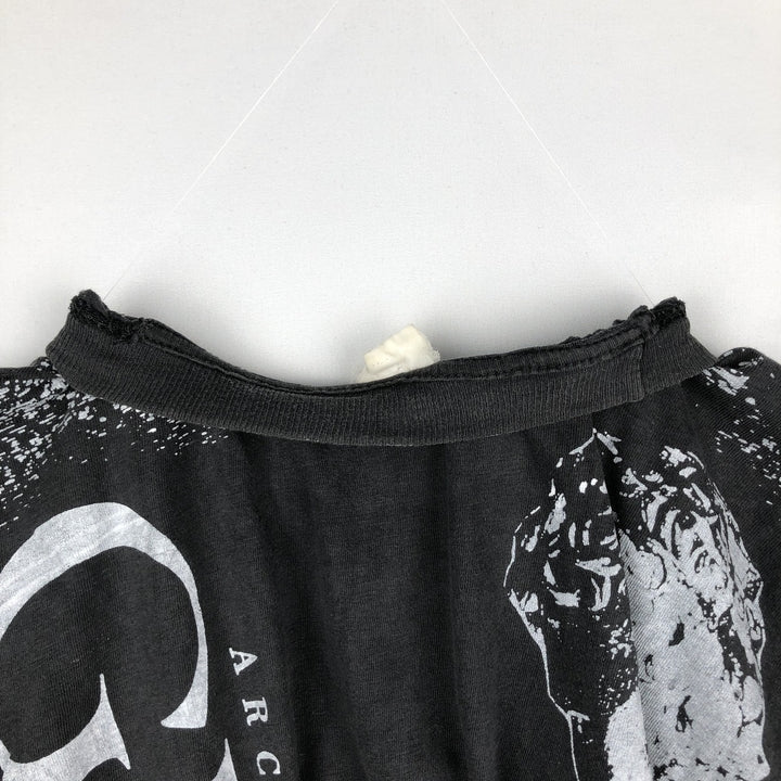 ~90'S Ancient Greece Overprint Print T-Shirt, Men's Size M (approx.), Vintage unclear black type Vintage Second Hand