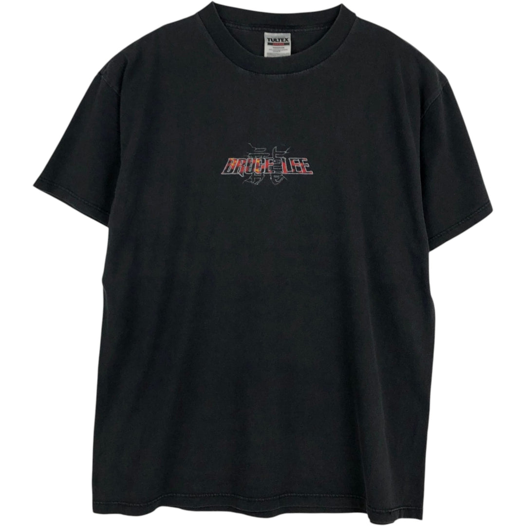 90'S TULTEX Bruce Lee Print T-Shirt, Men's XL equivalent, Vintage cotton black type Vintage Second Hand