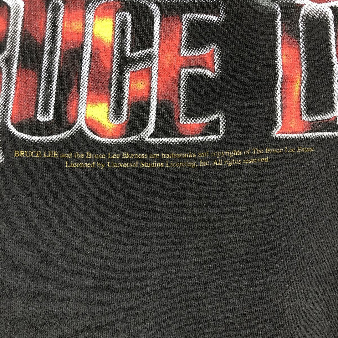 90'S TULTEX Bruce Lee Print T-Shirt, Men's XL equivalent, Vintage cotton black type Vintage Second Hand