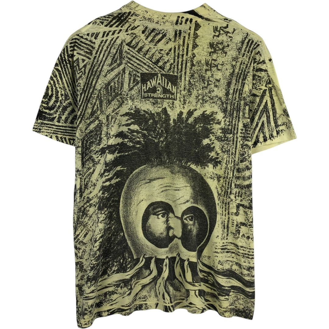 STEDMAN Super 50 All-Over Print T-Shirt, Men's XL (approx.) cotton yellow type Vintage Second Hand