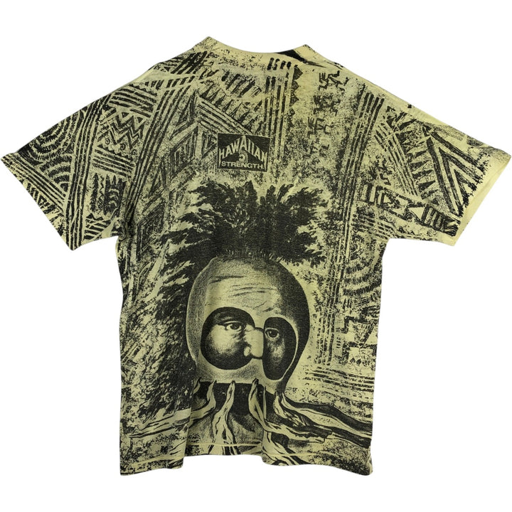 STEDMAN Super 50 All-Over Print T-Shirt, Men's XL (approx.) cotton yellow type Vintage Second Hand