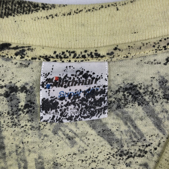 STEDMAN Super 50 All-Over Print T-Shirt, Men's XL (approx.) cotton yellow type Vintage Second Hand