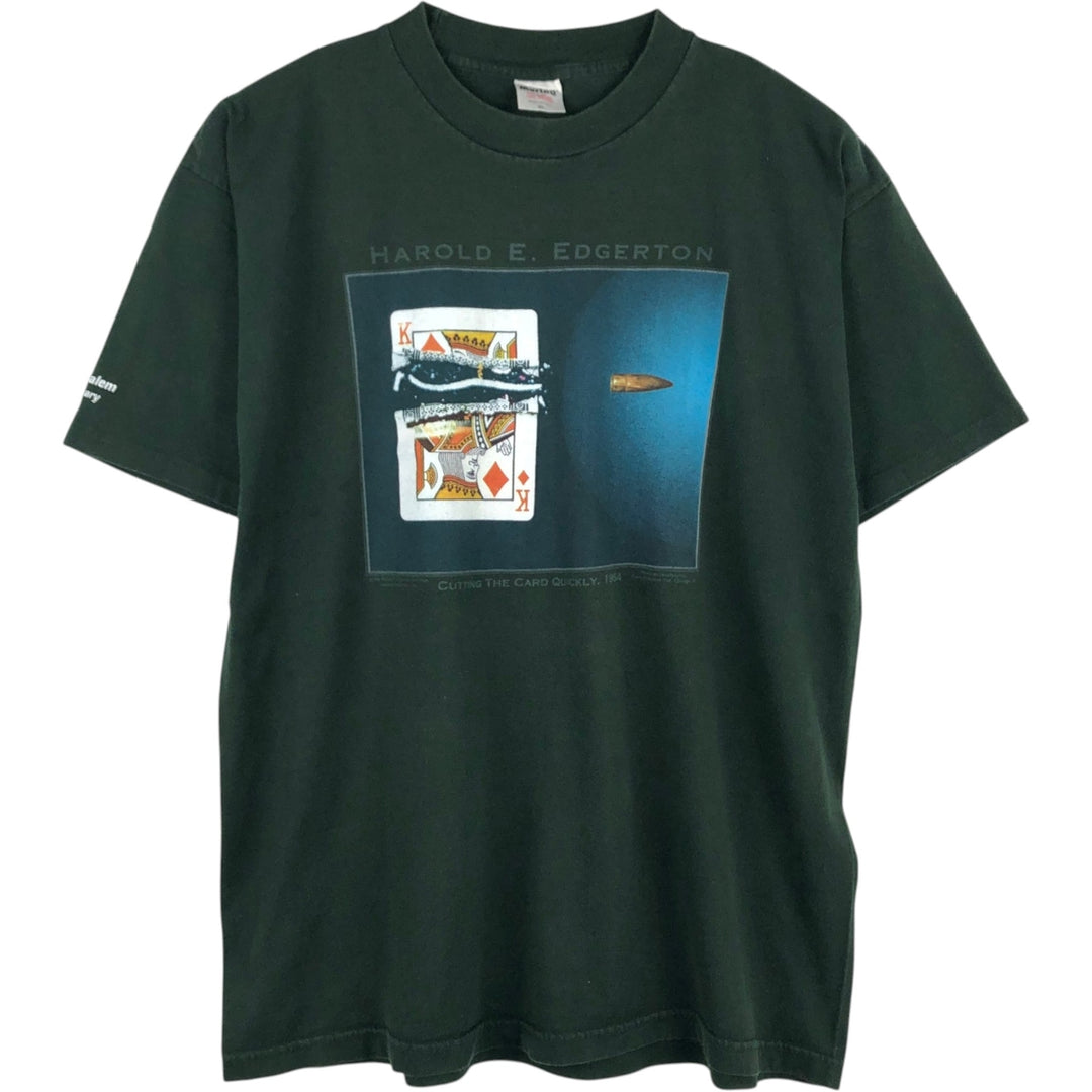 90'S Murina Harold E. Edgerton Photo T-Shirt, Made in USA, Men's XL equivalent, Vintage cotton Green type dark green Vintage Second Hand