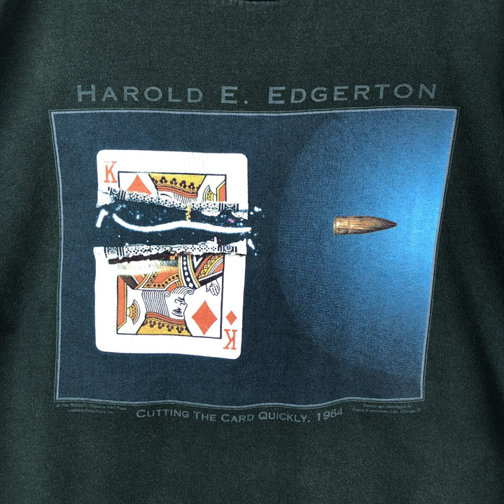 90'S Murina Harold E. Edgerton Photo T-Shirt, Made in USA, Men's XL equivalent, Vintage cotton Green type dark green Vintage Second Hand