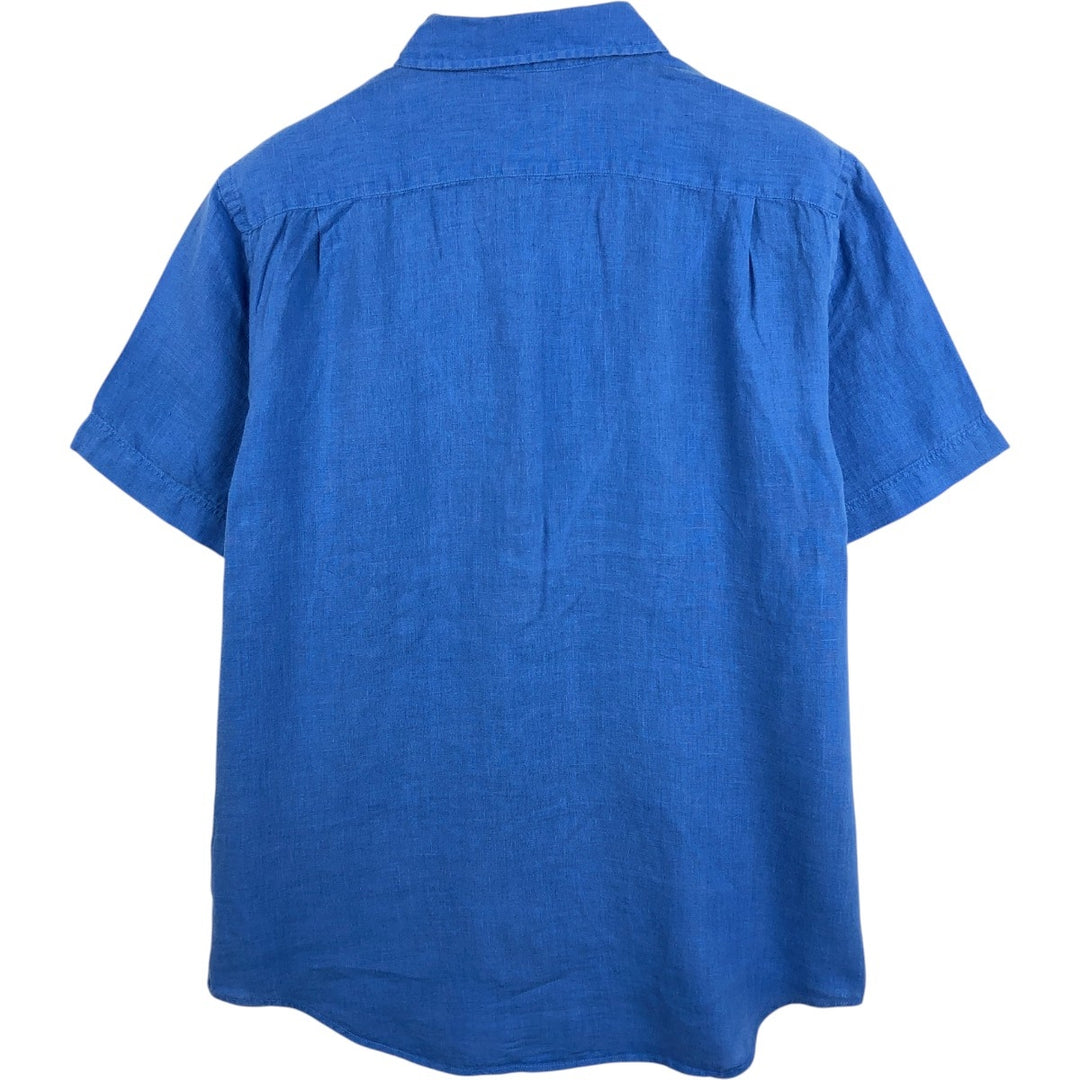 Lacoste Regular Fit Short-Sleeve Button-Down Shirt, Men's Size L (approx.) unclear blue type Vintage Second Hand