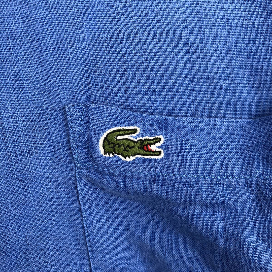 Lacoste Regular Fit Short-Sleeve Button-Down Shirt, Men's Size L (approx.) unclear blue type Vintage Second Hand
