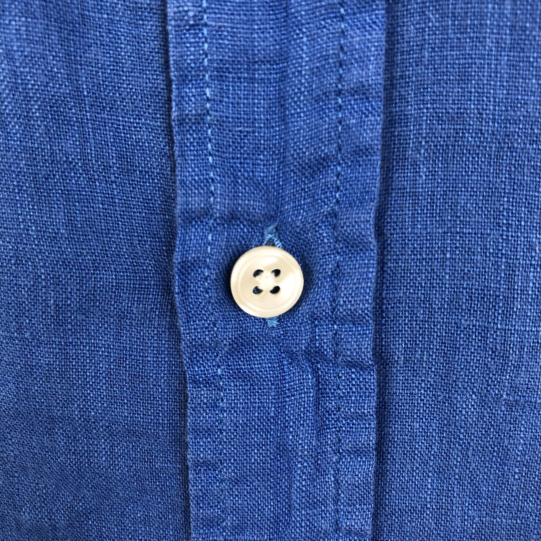 Lacoste Regular Fit Short-Sleeve Button-Down Shirt, Men's Size L (approx.) unclear blue type Vintage Second Hand