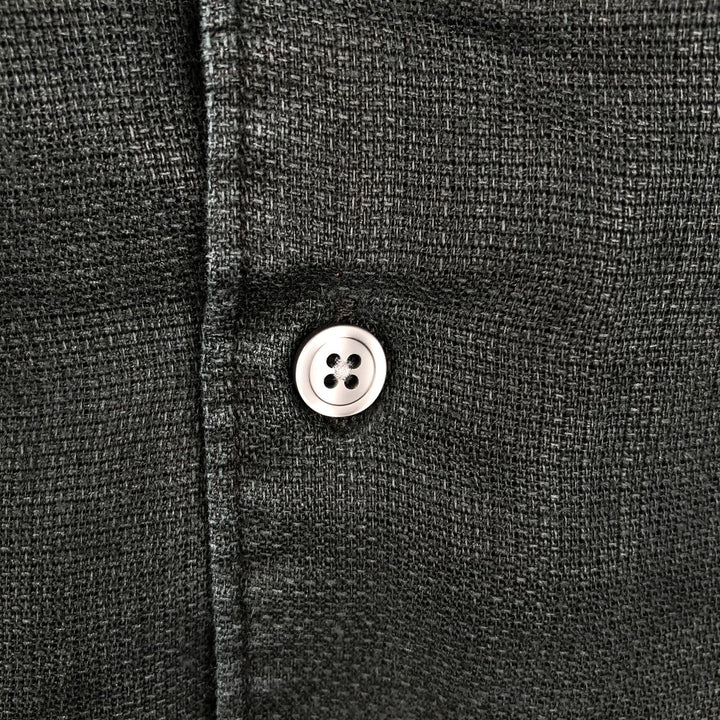 BREAKWATER Short-Sleeve Open-Collar Linen Shirt, Men's Size XL (approx.) linen black type Vintage Second Hand