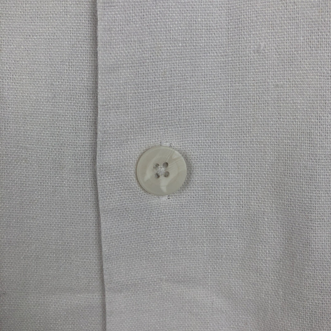 TRUST Short Sleeve Open Collar Linen Shirt, Box Shirt, Men's XL linen white type Vintage Second Hand