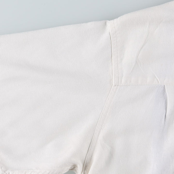Haggar Short-Sleeve Open-Collar Linen Shirt, Men's Size M (approx.) linen white type Vintage Second Hand