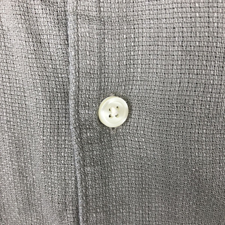 BREAKWATER Short Sleeve Open Collar Linen Shirt, Men's Size L linen Beige type Vintage Second Hand