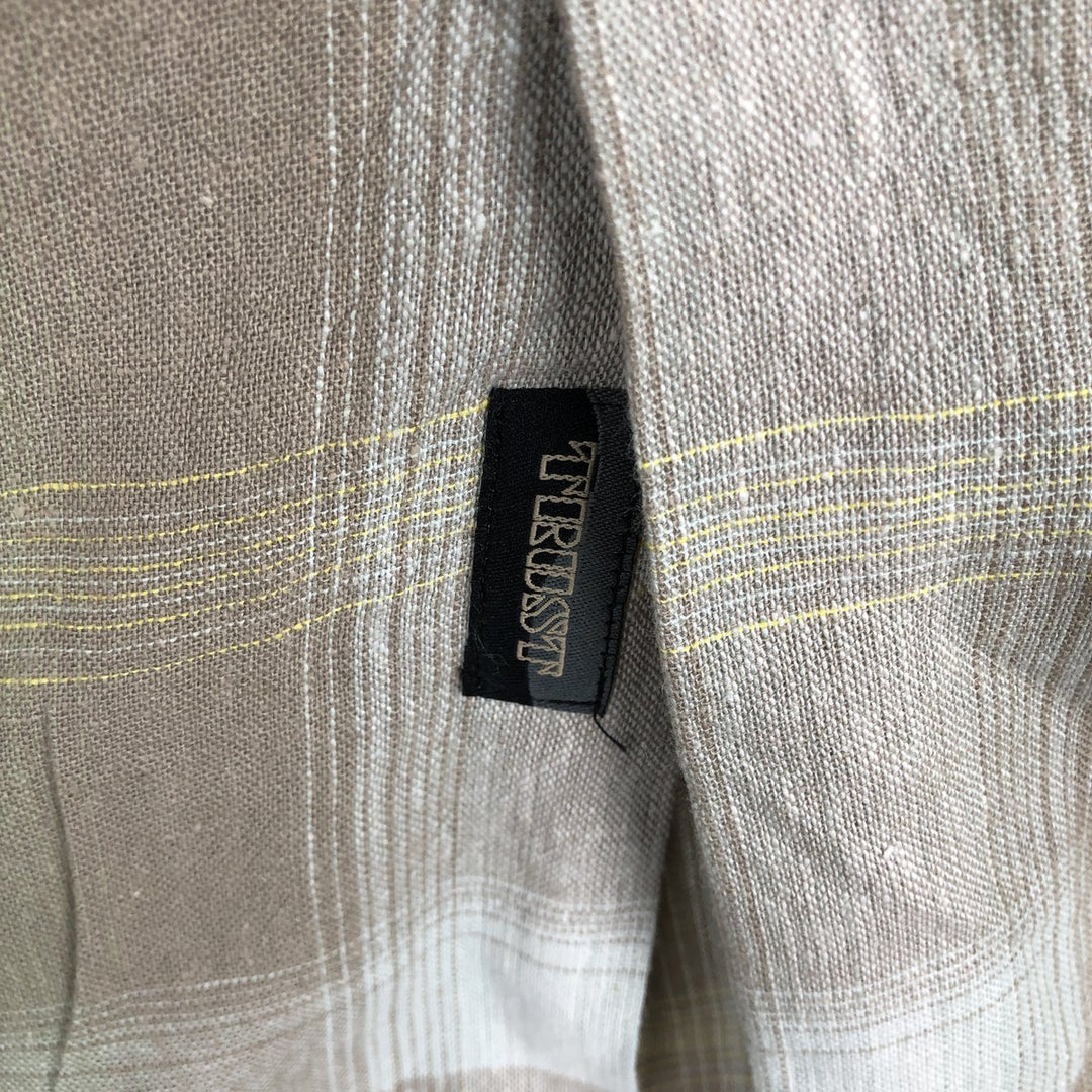 TRUST Short-Sleeve Open-Collar Linen Shirt, Men's Size XL (approx.) linen Beige type Vintage Second Hand