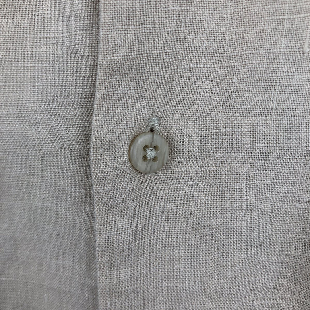 BRUNO Short-Sleeve Open-Collar Linen Shirt, Boxy Shirt, Men's Size XL (approx.) linen Beige type Vintage Second Hand