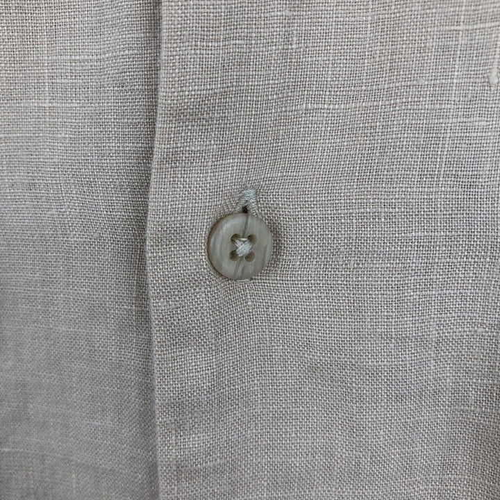 BRUNO Short-Sleeve Open-Collar Linen Shirt, Boxy Shirt, Men's Size XL (approx.) linen Beige type Vintage Second Hand