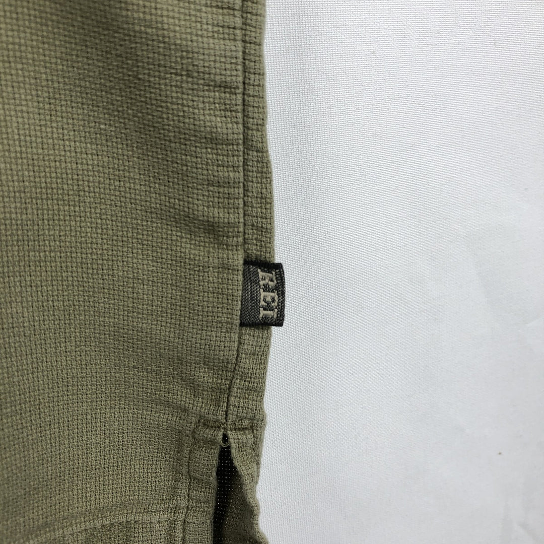 REI Short-Sleeve Open-Collar Linen Shirt, Boxy Fit, Men's Size XL Hemp Khaki type sage green Vintage Second Hand