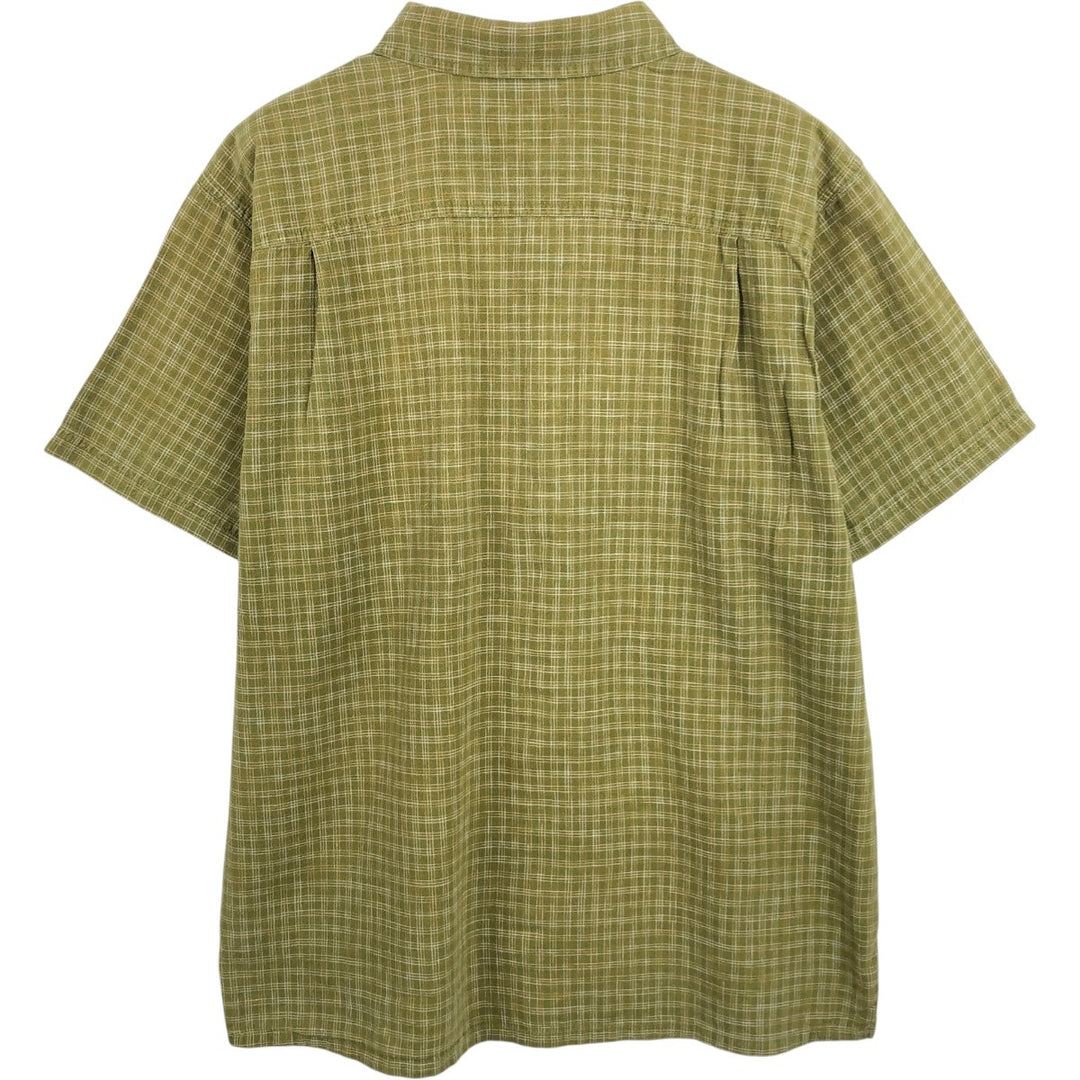 Patagonia 53139SP21 Check Pattern Short Sleeve Hemp x Organic Cotton Box Shirt Men's Size L (approx.) Hemp Khaki type Vintage Second Hand