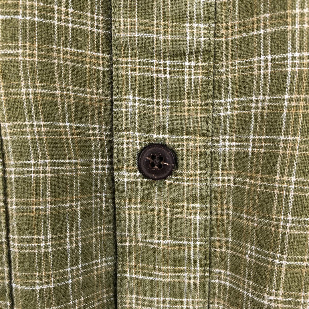 Patagonia 53139SP21 Check Pattern Short Sleeve Hemp x Organic Cotton Box Shirt Men's Size L (approx.) Hemp Khaki type Vintage Second Hand