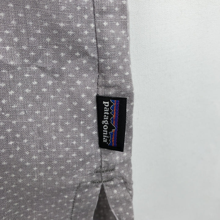 Patagonia 53139SP16 All-over print short-sleeved hemp x organic cotton box shirt, men's size L equivalent. Hemp gray type Vintage Second Hand