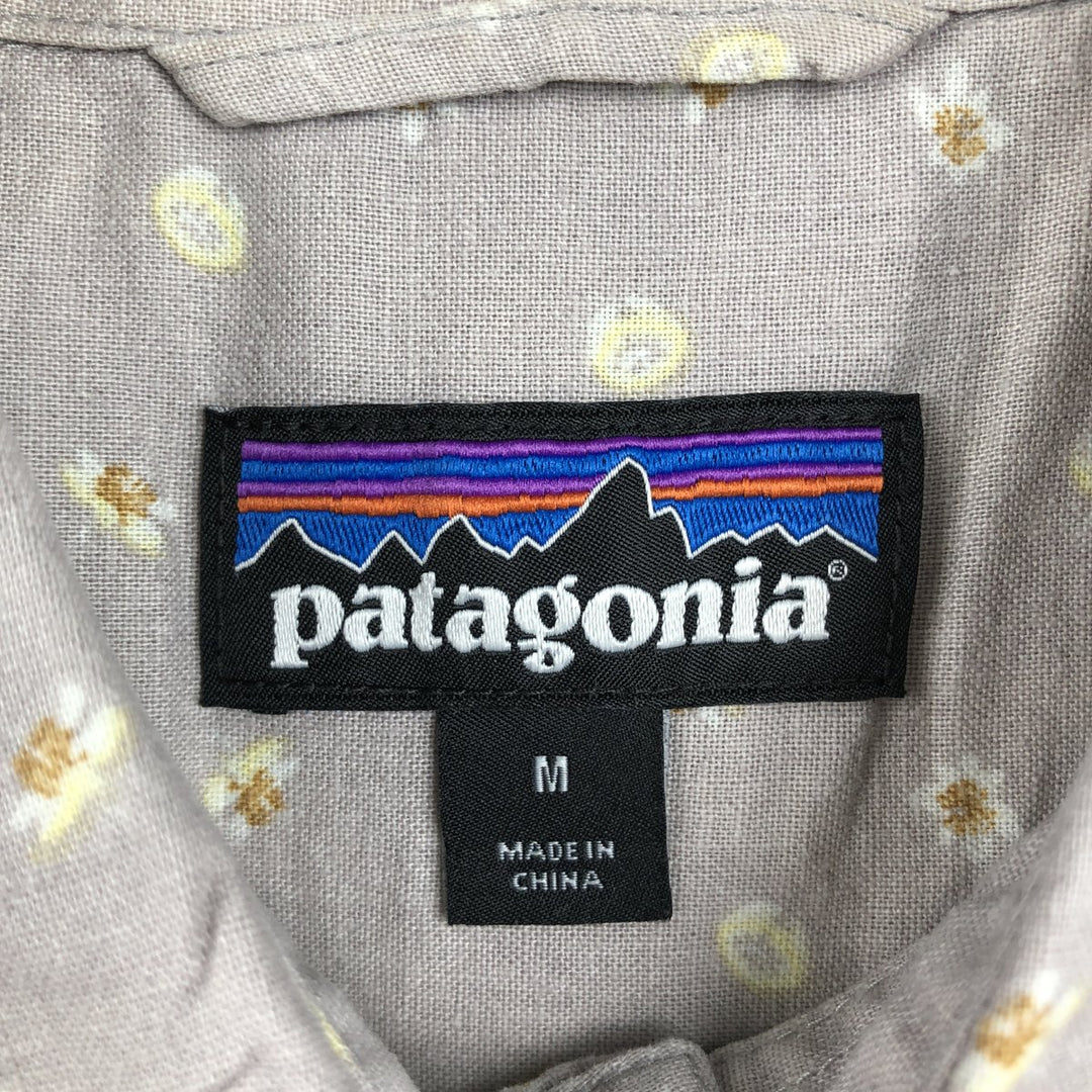 Patagonia 53139SP21 Floral Print Short-Sleeve Hemp x Organic Cotton Box Shirt (Men's Size M) Hemp gray type Vintage Second Hand