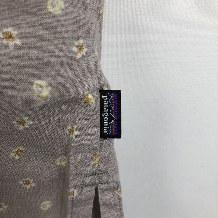 Patagonia 53139SP21 Floral Print Short-Sleeve Hemp x Organic Cotton Box Shirt (Men's Size M) Hemp gray type Vintage Second Hand