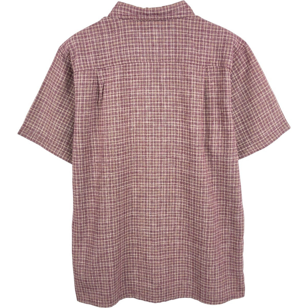 Patagonia 53139SP18 Check Pattern Short Sleeve Hemp x Organic Cotton Box Shirt Men's Size M Hemp Red type red-purple Vintage Second Hand