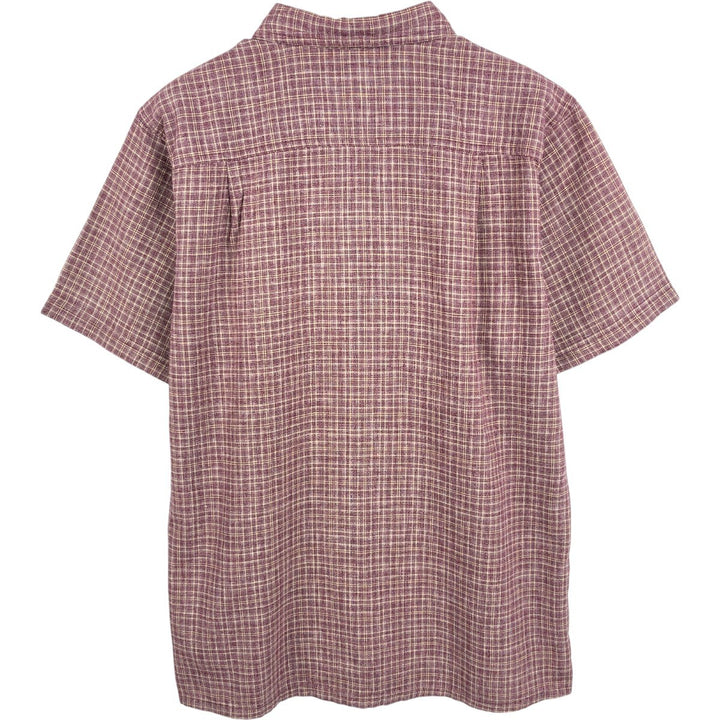 Patagonia 53139SP18 Check Pattern Short Sleeve Hemp x Organic Cotton Box Shirt Men's Size M Hemp Red type red-purple Vintage Second Hand