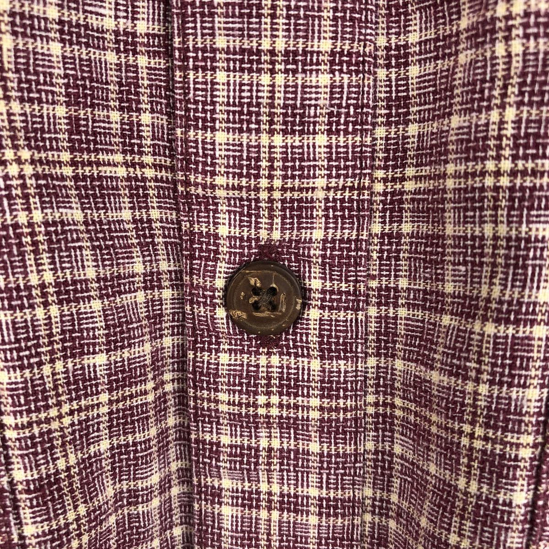 Patagonia 53139SP18 Check Pattern Short Sleeve Hemp x Organic Cotton Box Shirt Men's Size M Hemp Red type red-purple Vintage Second Hand
