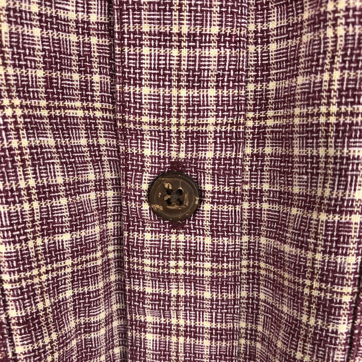 Patagonia 53139SP18 Check Pattern Short Sleeve Hemp x Organic Cotton Box Shirt Men's Size M Hemp Red type red-purple Vintage Second Hand