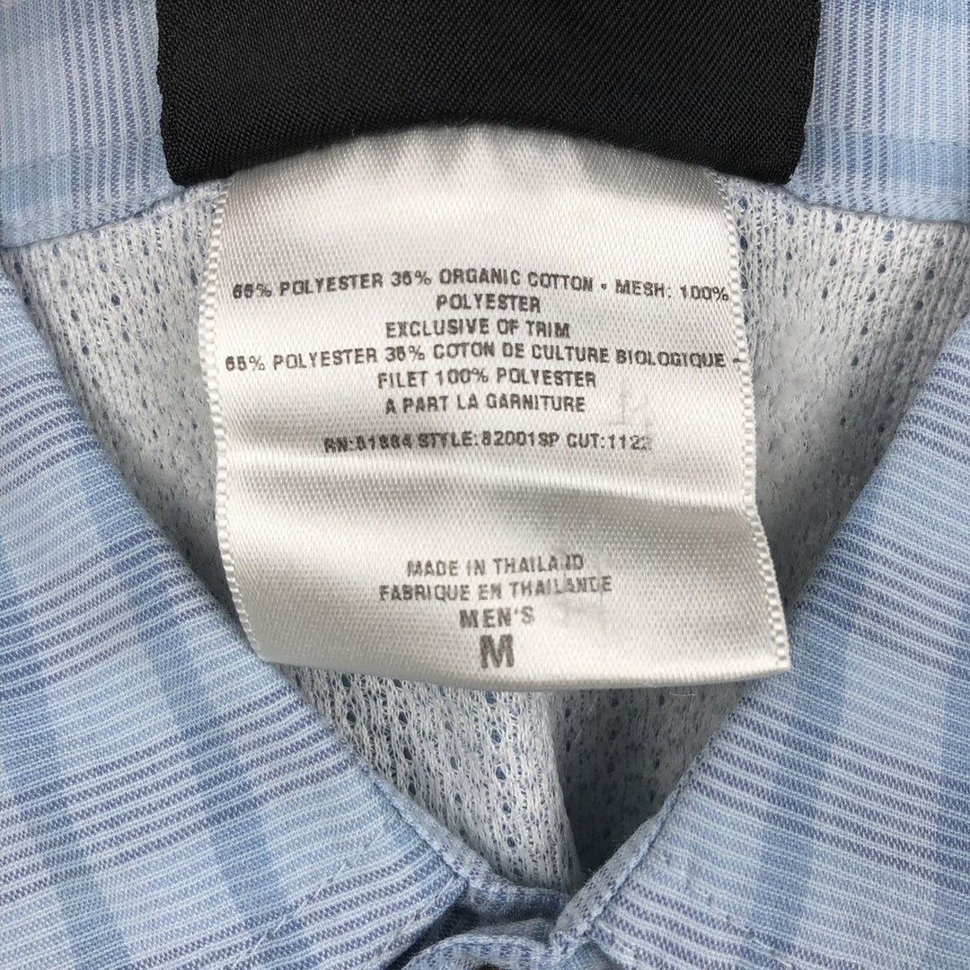 Patagonia 82001 Check Pattern Short-Sleeve Polyester Box Shirt (Men's Size M) Polyurethane Blue type light blue Vintage Second Hand